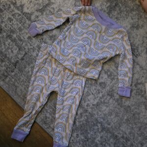 Wonder Nation Purple and Yellow Rainbow Pajama Set